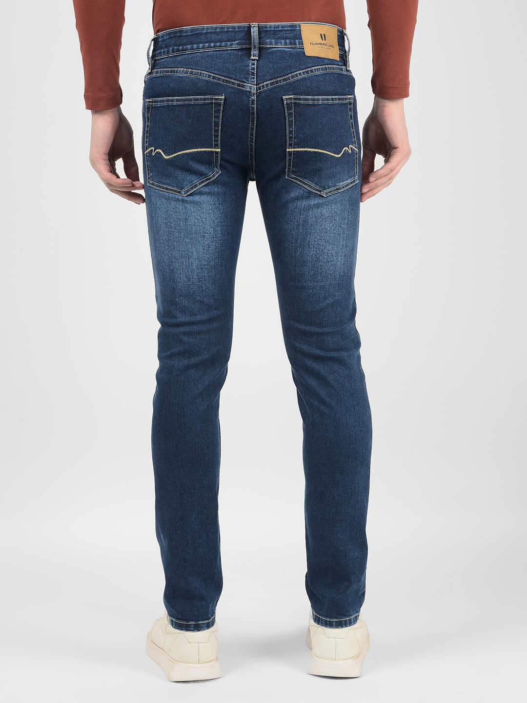 Numero Uno Men Solid Blue Jeans